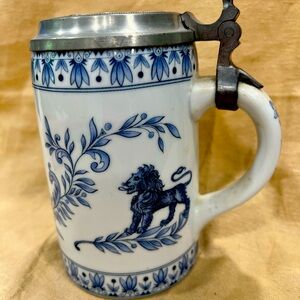German Stein vintage white and blue